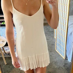 Garden Bloom White Ruffled Shift Dress